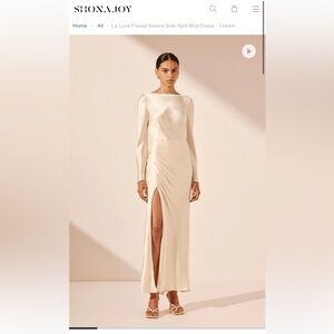 Shona Joy Cream Long Sleeve Midi Dress